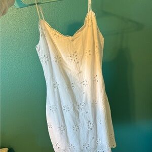 White Eyelet Mini Dress